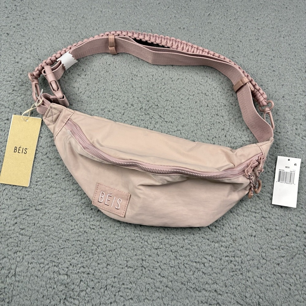BÉIS The Sport Pack Belt Bag Atlas Pink Braided Strap Crossbody NWT